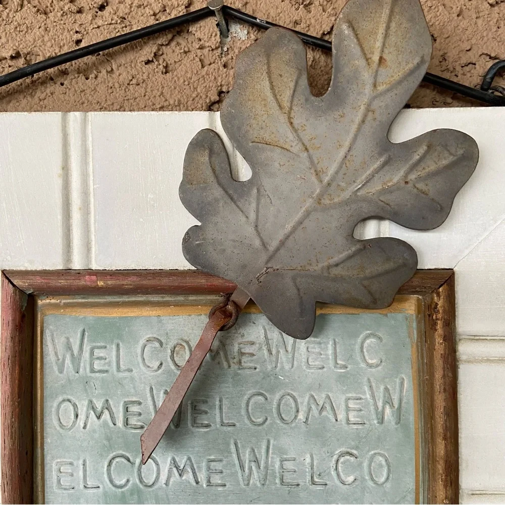 Welcome Sign ~ Farmhouse Wood + Metal